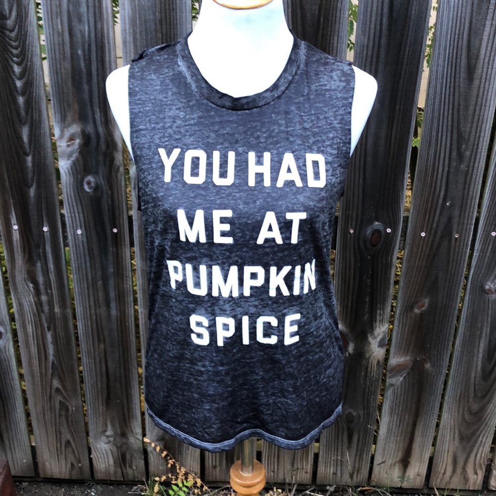 Pumpkin Spice Grey Summer Muscle Tank